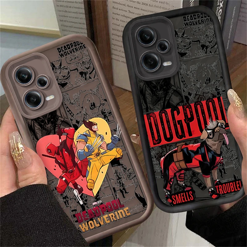 Мягкий чехол из ТПУ с изображением Росомаха и Дэдпула Marvel для Xiaomi Redmi Note 13 12 11 Pro Plus