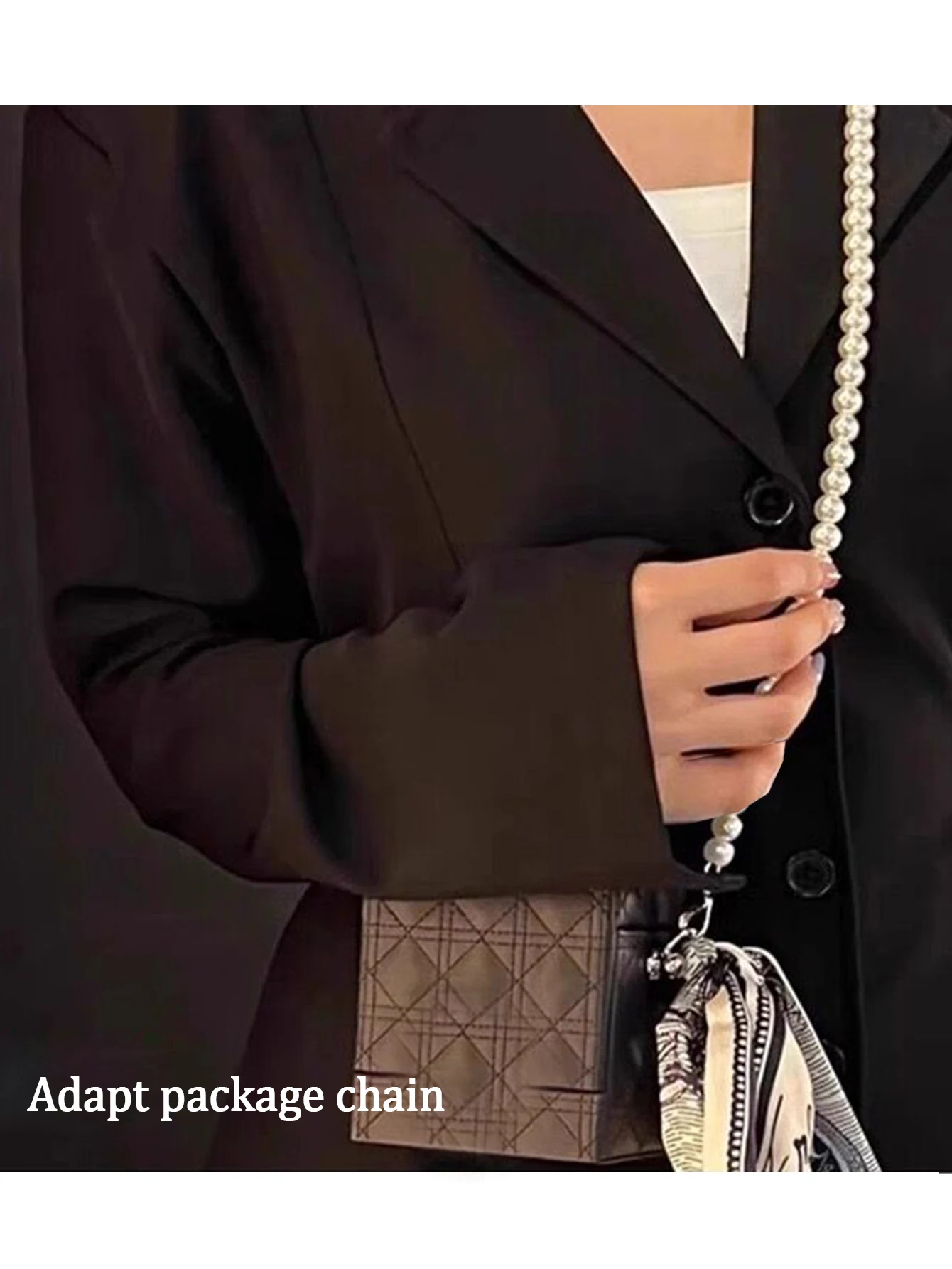 Длинная Жемчужная Цепочка Ручной Работы Шириной 10 Мм Длина 110 Универсальная Для