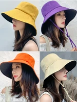 womens double sided foldable fisherman hat summer outdoor uv protection wide brimmed hats all match japanese fashion sun hat