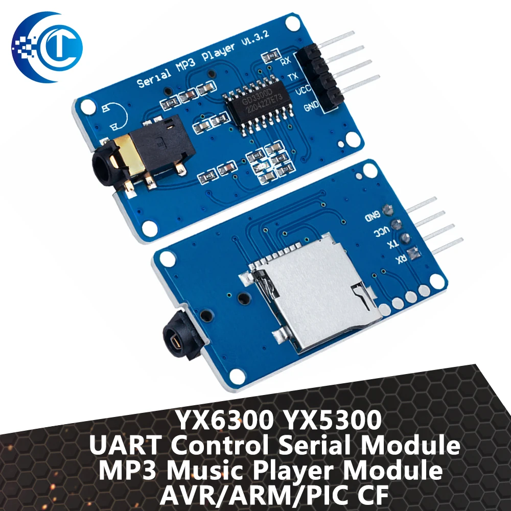 CLT 1 шт. YX6300 YX5300 UART серийный модуль управления MP3 музыкальный плеер модуль для Arduino/AVR/ARM/PIC CF