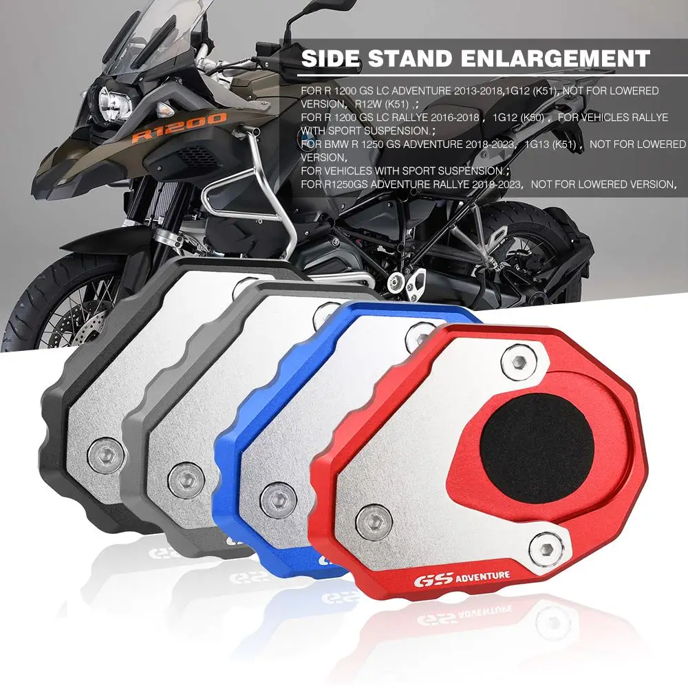 

For BMW R 1200 GS LC ADV R 1250 GS Adventure Rallye Motorcycle CNC Kickstand Foot Side Stand Extension Pad Support Plate