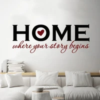 wall stickers home where your story begins quotes decals heart vinyl murals home decor welcome sign livingroom poster hj1388