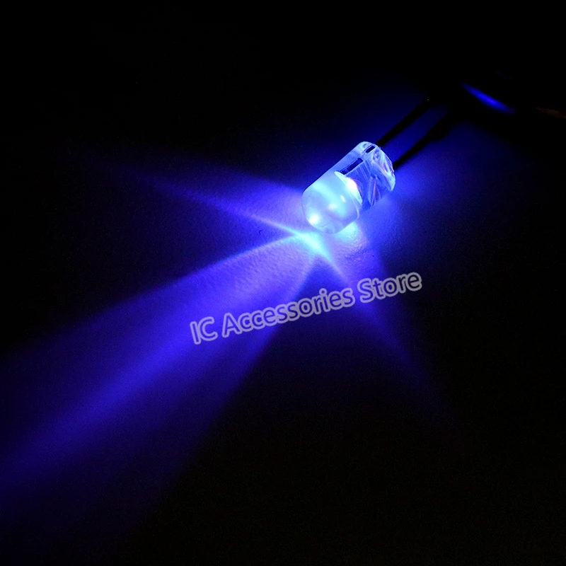 

80pcs Purple light 3MM edgeless F3 purple light purple LED lamp beads in-line light-emitting diode highlight
