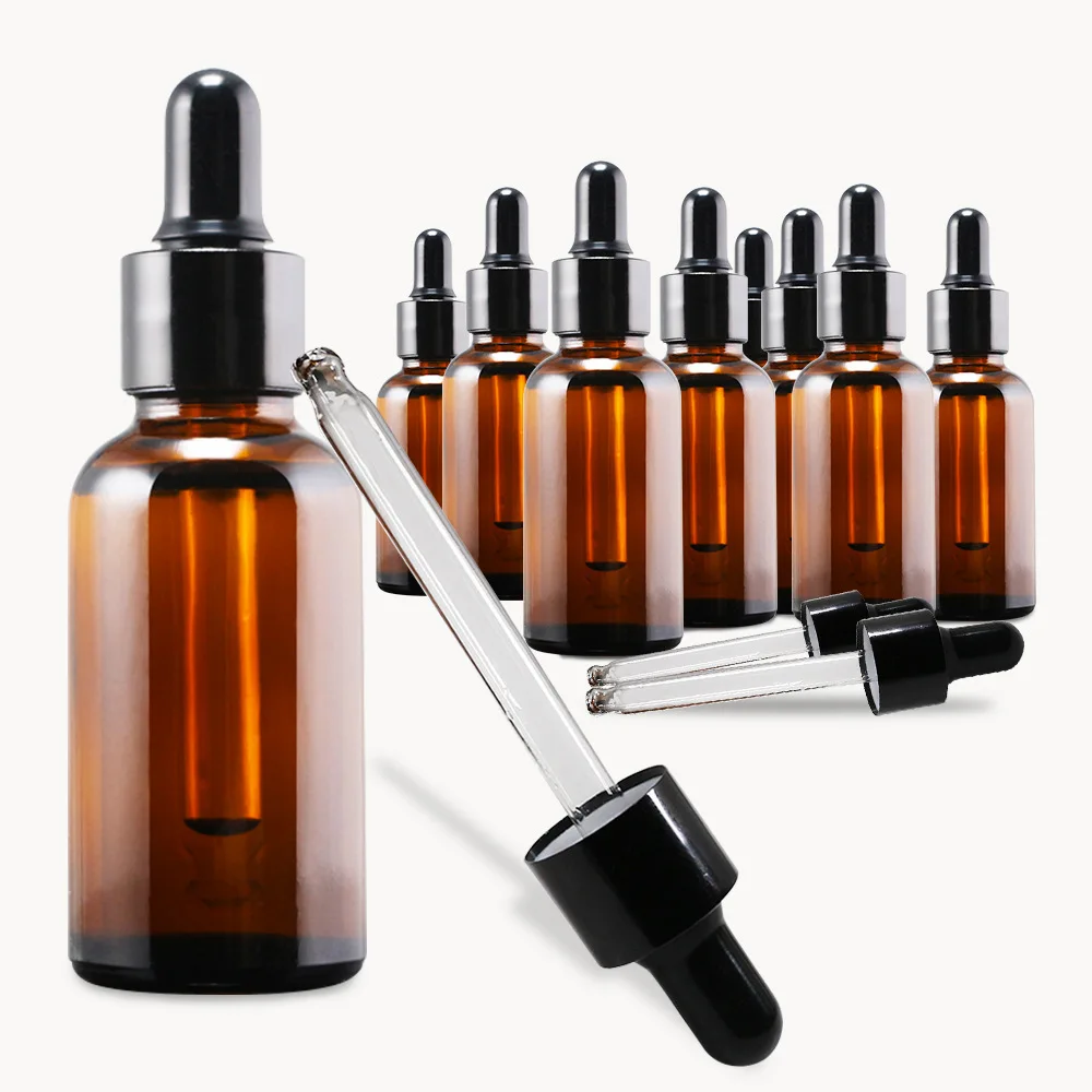 

Dropper Bottles with Scale 5ml-100ml Reagent Eye Drop Amber Glass Aromatherapy Liquid Pipette Bottle Refillable Bottles Travel