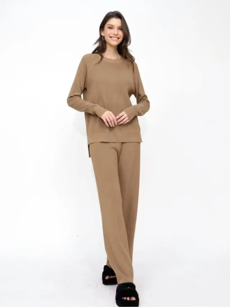 Вязаный осенний комплект из двух предметов женский повседневный пуловер Modis