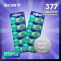 sony 10pcs 377 376 177 sr626sw 626 sr626 v377 ag4 watch battery silver oxide disposable button coin cell batteries for remote