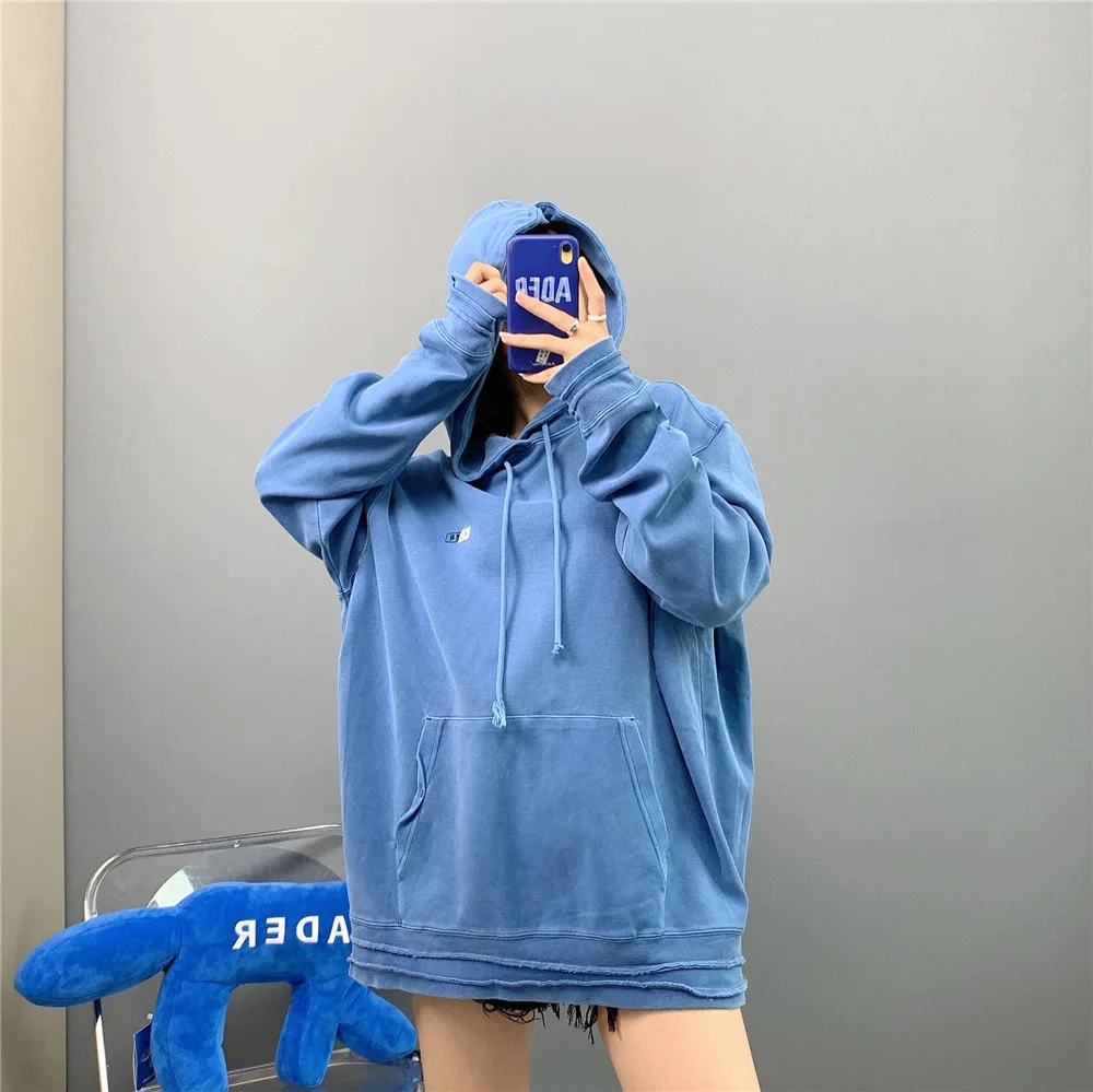 ADER EEROR Korean version of high-quality new hooded sweater washed tie-dye fashion men and women couple pullover top oversized