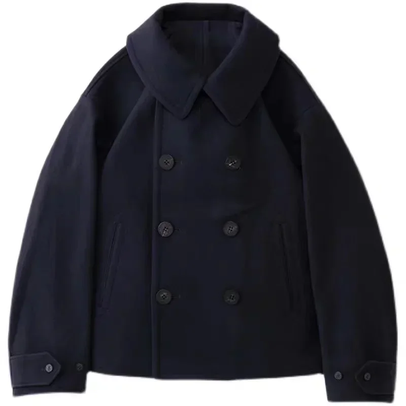 Новое поступление повседневный шерстяной пиджак с короткими лацканами пальто