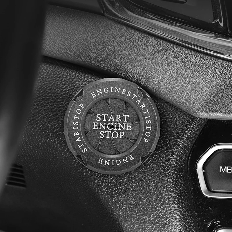

Spin Car Interior Engine Ignition Start Stop Button Protective Cover Decoration Sticker Car Interior Accessories Iron Whirling