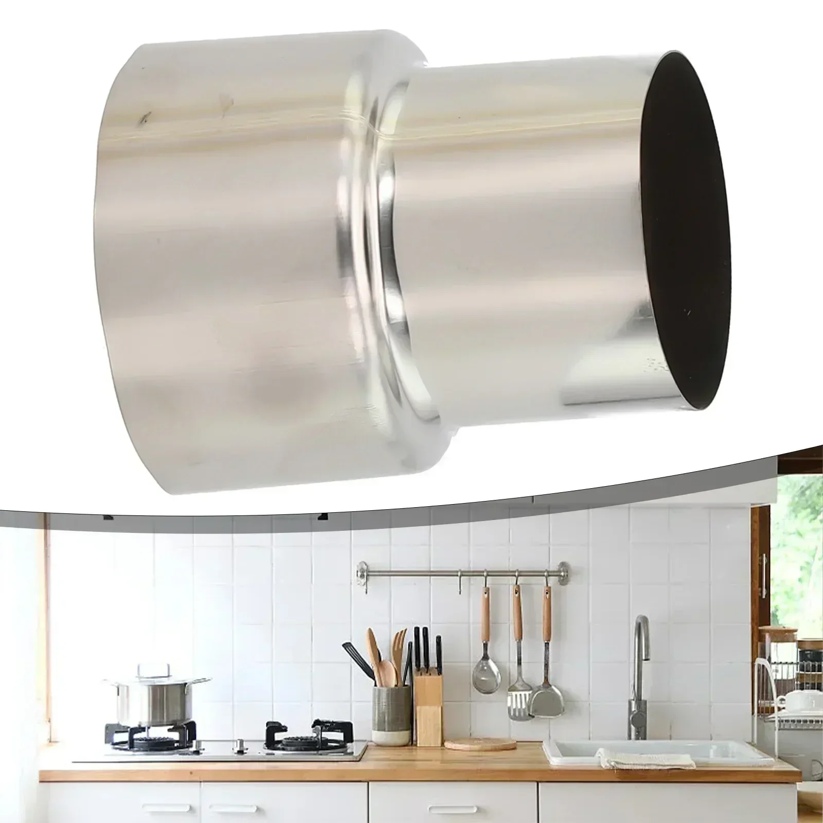 

1 шт., уменьшение удлинителя трубы печи, редуктор дымовой трубы из нержавеющей стали, соединитель трубки, адаптер дымохода 60/70/80/90/100/110/120 мм