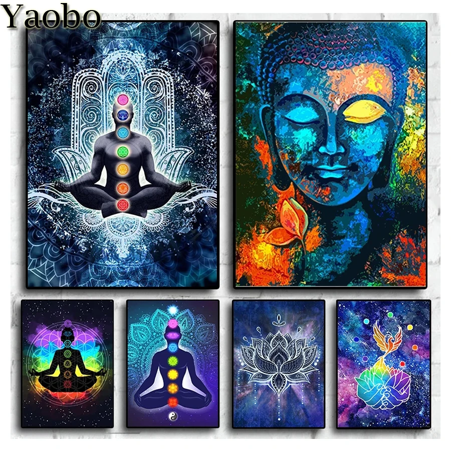 

Индийская статуя Будды плакат чакра медитация Мандала 5D Сделай Сам Алмазная Живопись Вышивка крестом мозаика Вышивка Полный комплект