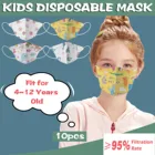 Детская маска одноразовая маска для лица Мультяшные 4-слойные маски с петлями для ушей маски для детей 3-слойные фильтры маски