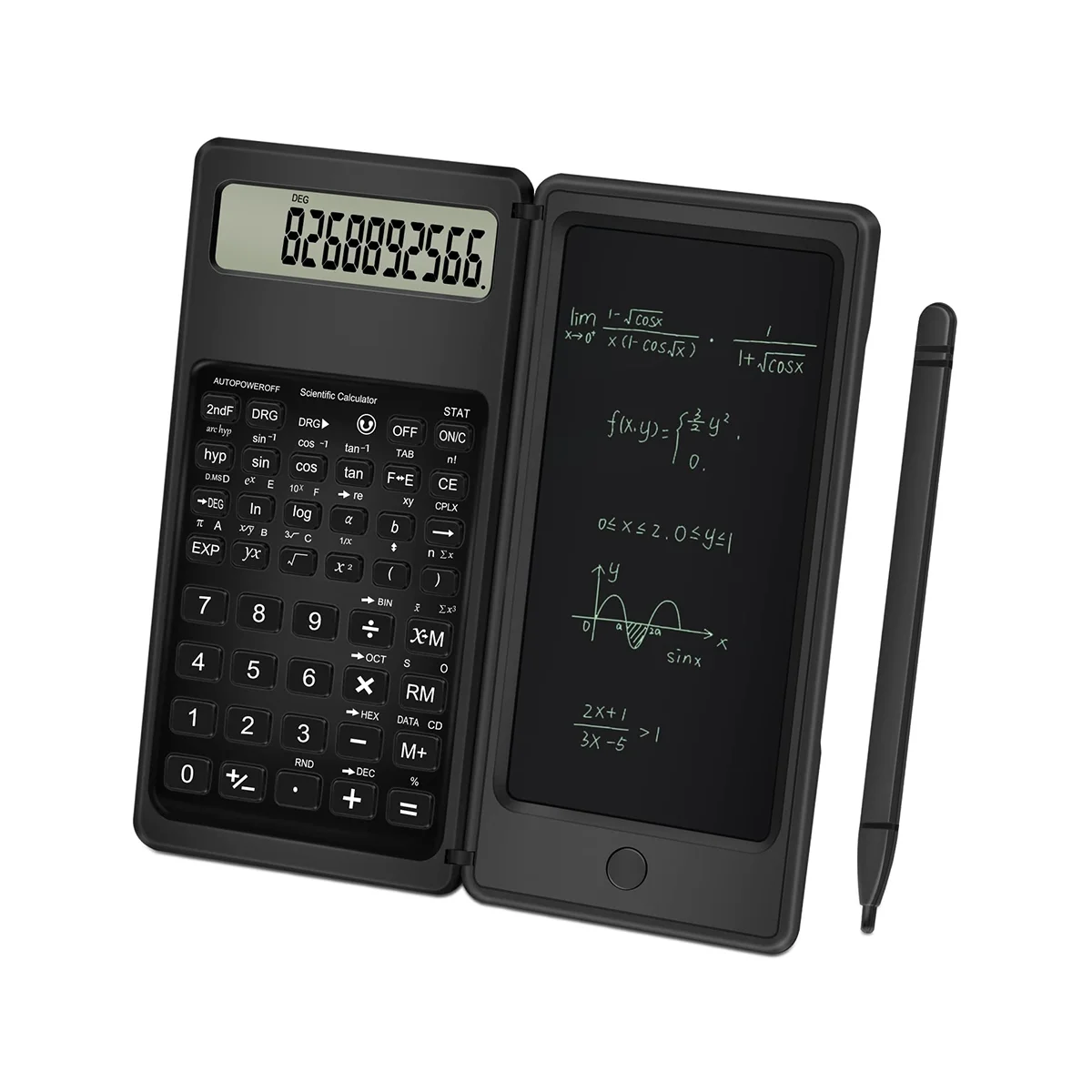 

Научные калькуляторы для старшей школы, цифровой с 10 цифрами, со стираемой доской для письма, калькулятор для школы и офиса