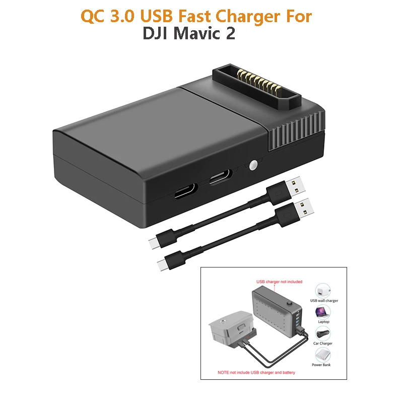 

Drone Battery QC 3.0 Fast Charger Quick Charge USB Charging For DJI Mavic 2 Pro Zoom Drone USB Fast Charger Drone Accessories