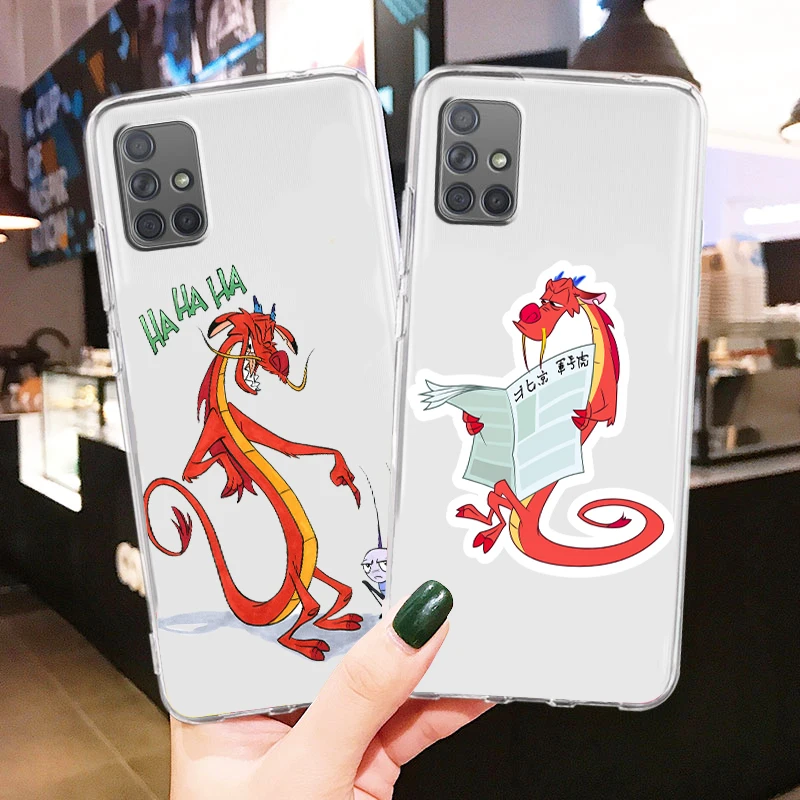 

Disney Mulan dragon Mushu For Samsung A81 A72 A71 A53 A52 A51 A42 A32 A23 A22 A21S A13 A12 A03 A02 Transparent Phone Case