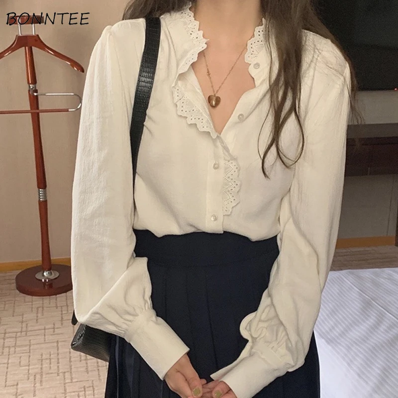 

Long Sleeve Shirts Women Spring Fashion Casual Streetwear Loose All-match Comfortable Basic Sweet Korean Style Elegant Tops Chic
