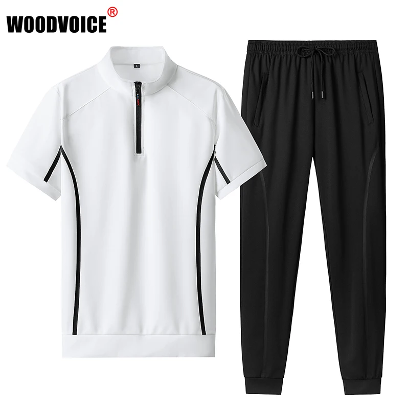 

Men's Sportswear Sets Men Casual Tracksuits Two Pieces Sets Homme Clothes +Pants Suit Mens Streetwear Jackets Plus Size M-5XL
