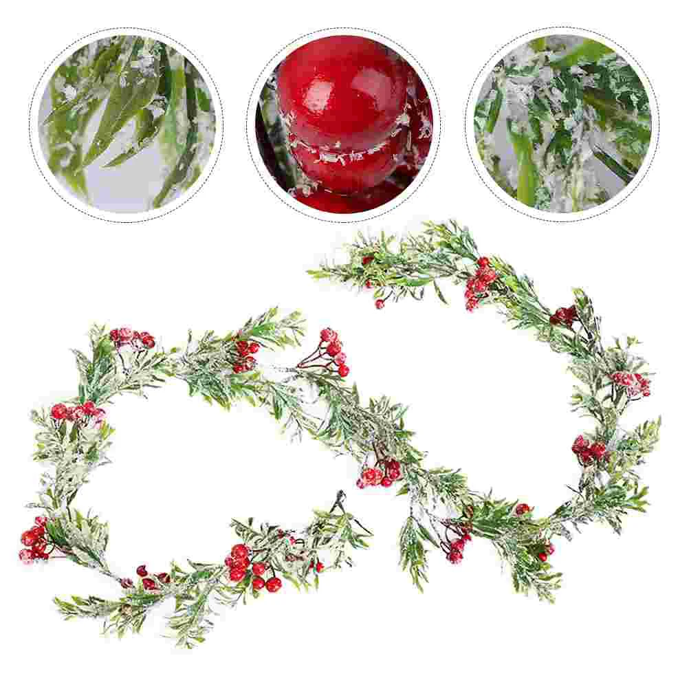 

Garland Berry Christmas Artificial Vines Red Berries Rattan Vine Decor Branches Fake Mantle Branch Xmas Diy Door Decoration Faux