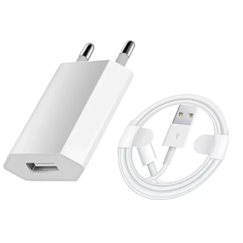 

Plug USB Charger For Apple iPhone 13 12 11 Pro 8 7 6 6S Plus iPad Air Mini USB Charging Cable + Travel Charger Adapter