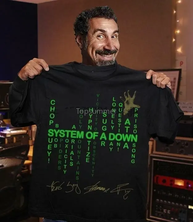 

System Of A Down T Shirt Black Cotton Men S-6Xl
