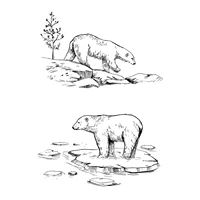 bear on ice clear stamp for scrapbooking rubber stamp seal paper craft clear stamps card making