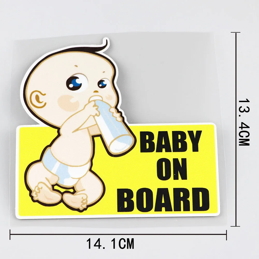 

1 Piece 14.1CMX13.4CM Baby on Board Car Sticker Baby milk Pvc Decal