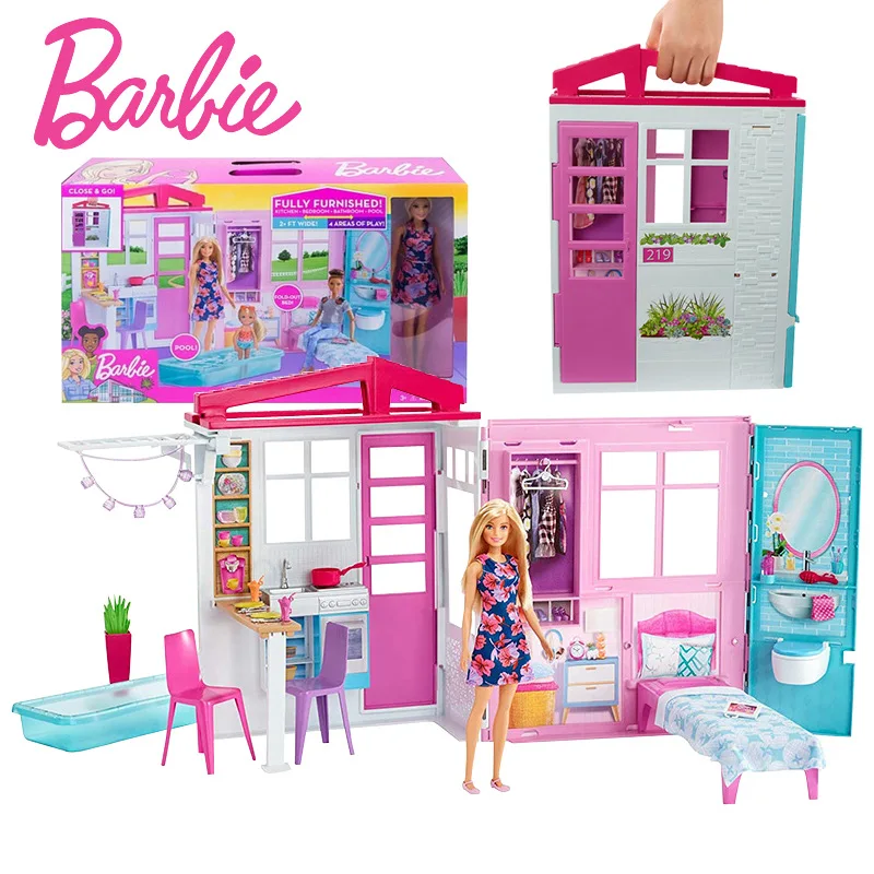 

Кукла Барби Mattel, блестящий праздничный домик, Подарочная коробка принцессы для девочек, Семейные игрушки, подарок на день рождения для девочек