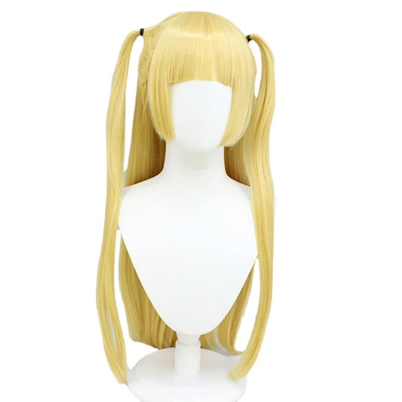

Misa Amane Anime Death Note Wig Golden Yellow Long Cosplay Wig Heat Resistant Hair Halloween Party Woman 75CM Wigs + Wig Cap