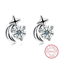 sterling silver earrings fashion trend earrings womens creative moon star diamond geometric earrings dating accessories gifts