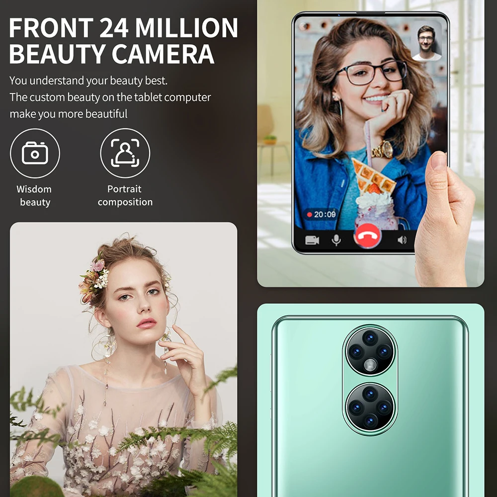 Умный планшет P50 Android 12 Гб ОЗУ 512 ПЗУ 7 дюймов 48 мп телефон десять ядер две Sim-карты GPS