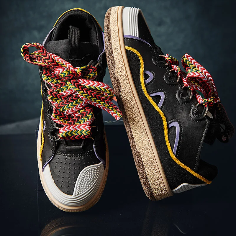 Luxury Men Designer Shoes Hot Sale Fashion Leopard Print Skateboard Shoes Platform Man Vulcanized Sneakers zapatillas de hombre