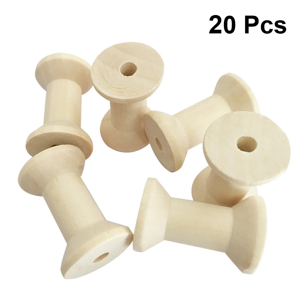 

Spools Wooden Thread Spool Empty Wire Roller Holder Coils Wood Yarn Bobbins Embroidery Bobbin