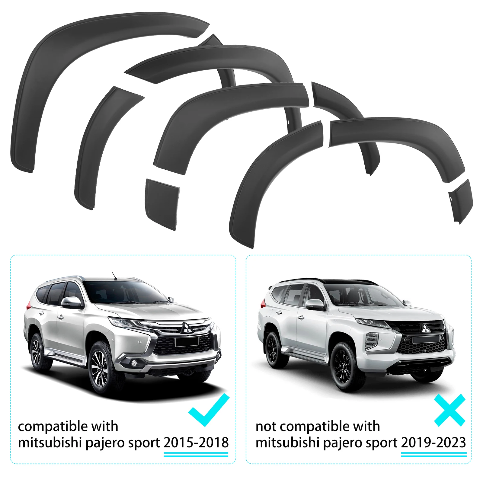 

Комплекты колесных арок в стиле OEM для Mitsubishi Pajero Sport 2015 2016 2017 2018 2019 года, матовые черные брызговики, 4 шт./компл.