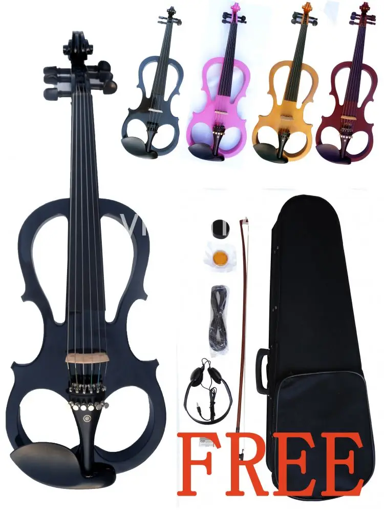 

6 strings 4/4 Electric Violin Silent Pickup Fine tone parts include New Golden Color #8-21 black color