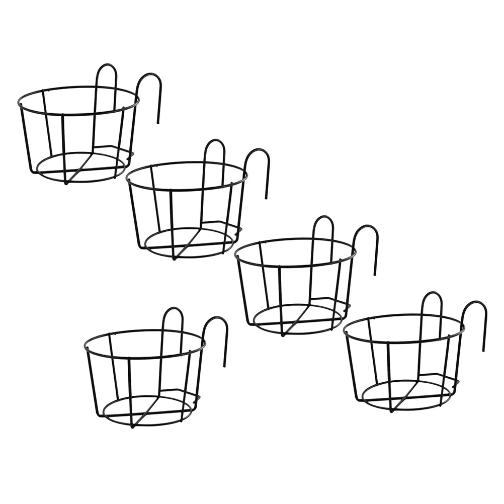 

5 Pcs Hanging Flower Stand Indoor Wall Planter Rack Flowerpot Holder Iron Racks