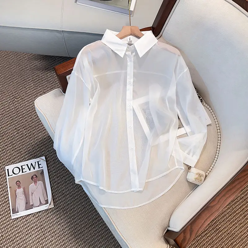 Женский прозрачный кардиган с защитой от солнца