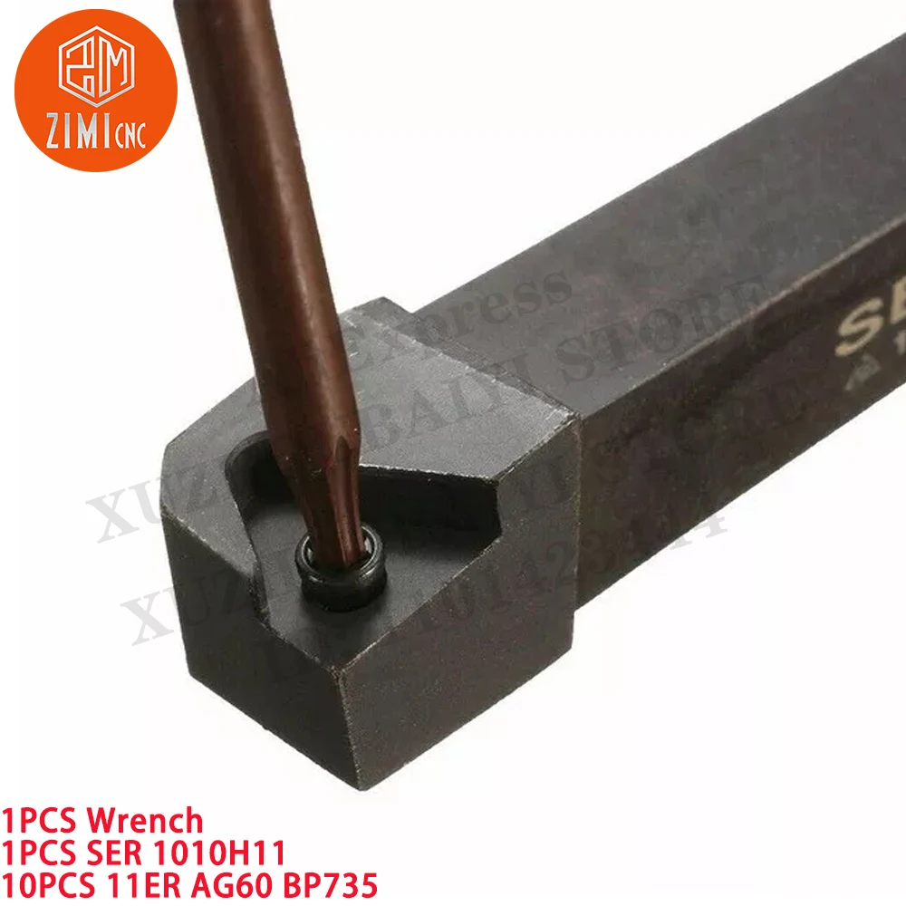 1PC SER 1010H11 Резьборезные инструменты Держатель токарного станка +10PCS 11ER AG60