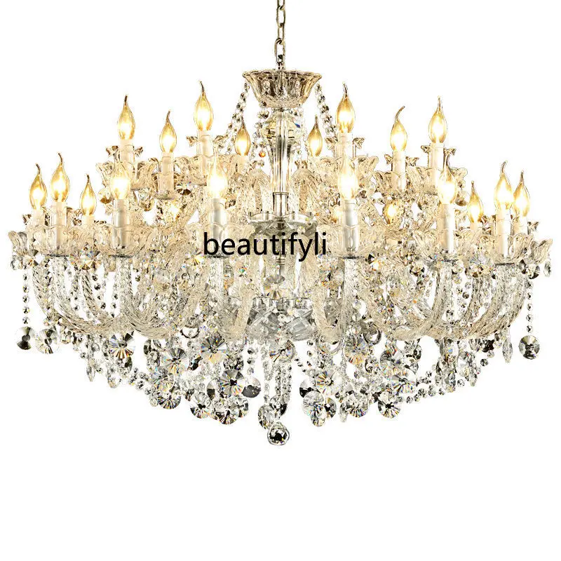 

Хрустальная люстра HJ, простой современный светильник в европейском стиле, для вестибюля, столовой, светильник