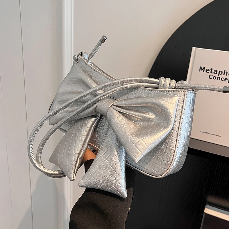 

Модная женская сумка, элегантная женская сумка через плечо с большим бантом, роскошная женская сумка-клатч, кошелек, сумка через плечо с узлом