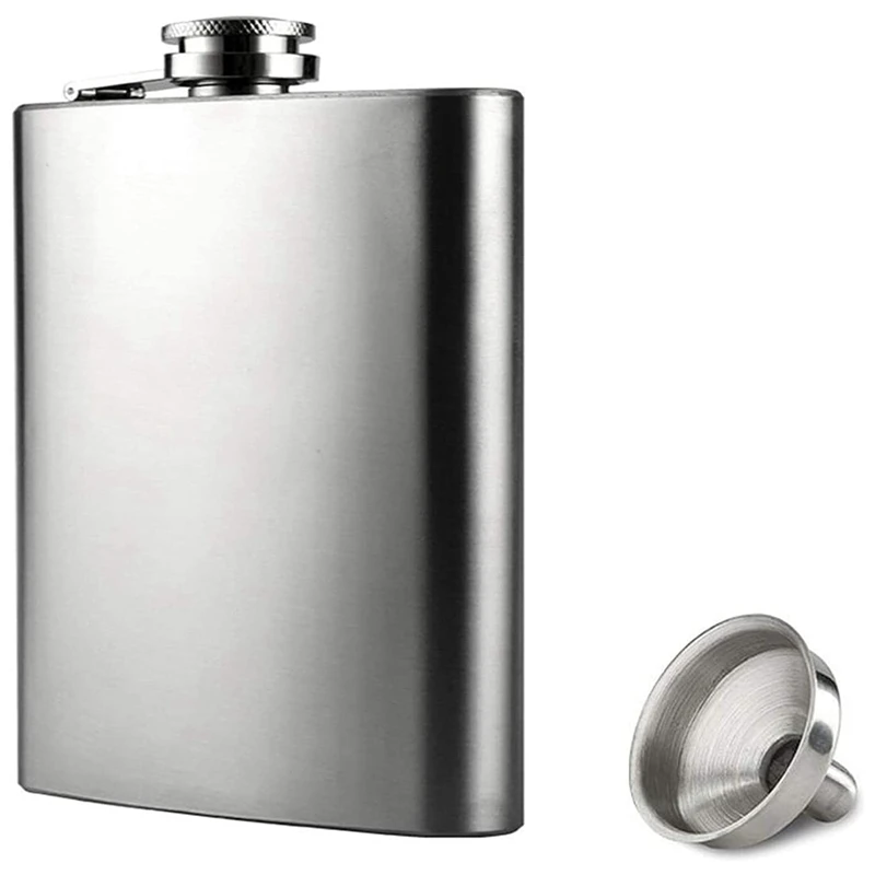 

AT14 Hip Flask With Funnel, 4 Oz Stainless Steel Whiskey Flask 100% Leak Proof, Portable Pocket Hip Flask For Liquor For Men
