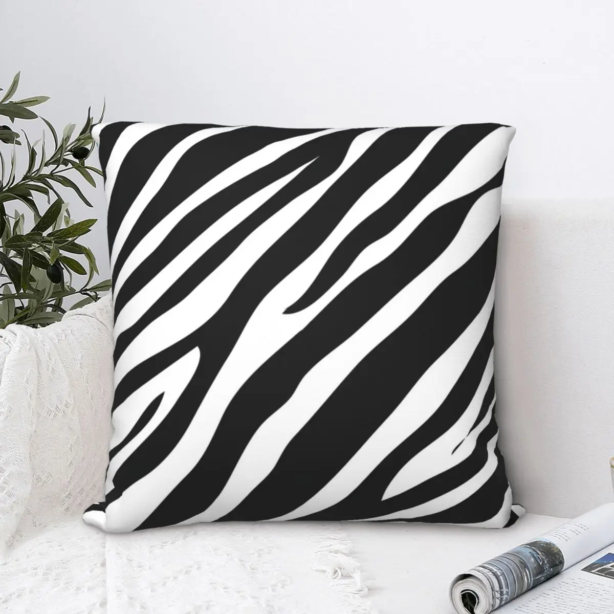 

Zebra Print Square Pillowcase Two Side Printing Cushion Cover Spoof Home Decorative Polyester Pillow Case Home Nordic 45*45cm