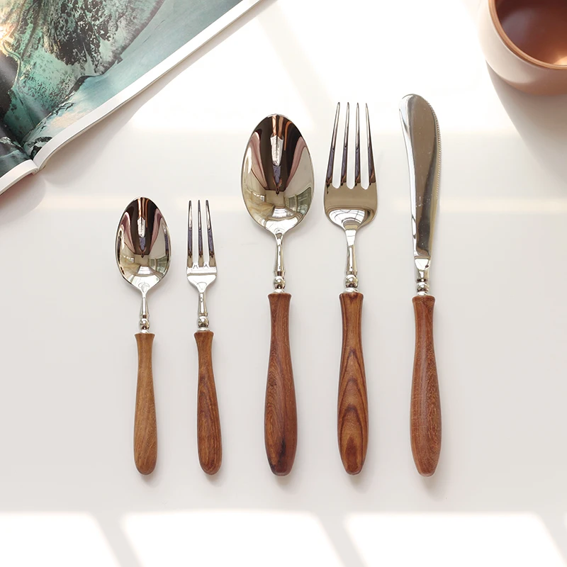 

Party Stainless Steel Dinnerware Luxury Nordic Kitchen Western Cutlery Coffee Spoon Dessert Fork Platos Vajilla Home Tableware