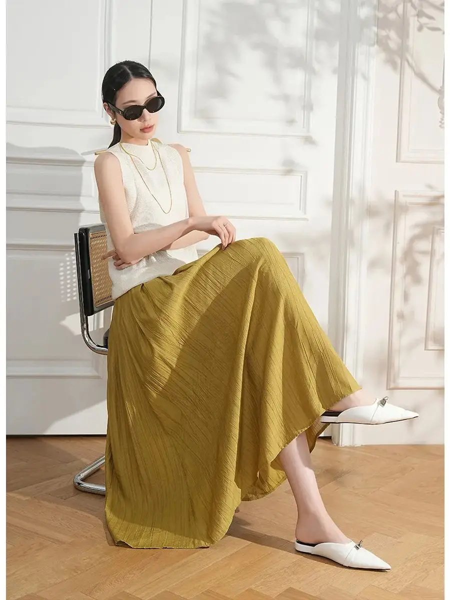 Женская трапециевидная юбка LOUIS YAO повседневная элегантная Базовая свободная