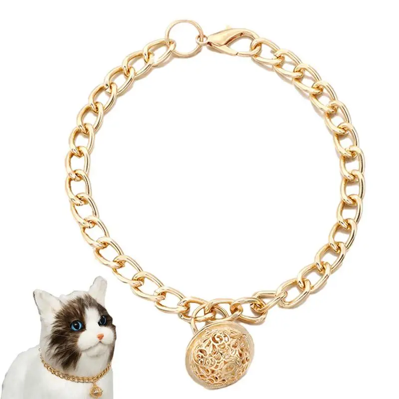 

Цепочка для кота модное ожерелье для домашних животных с колокольчиком классические ювелирные изделия с колокольчиком для маленьких и сре...