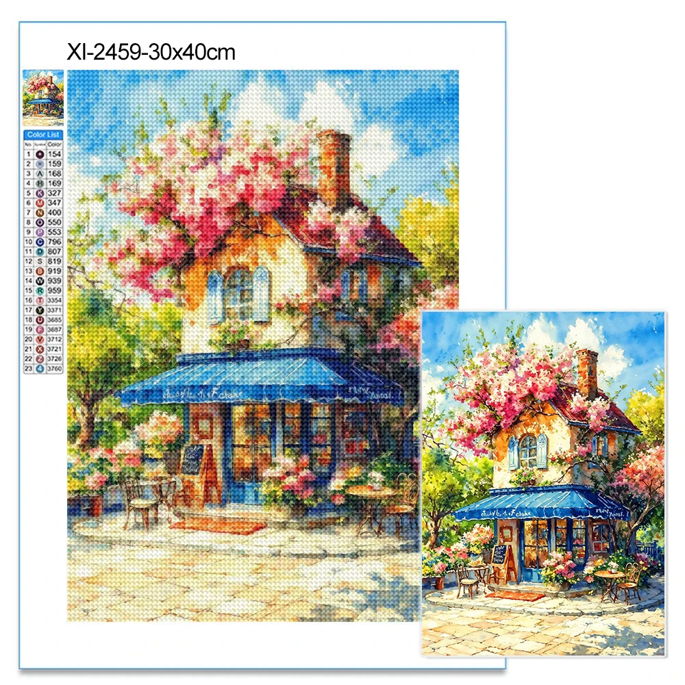 Пейзаж Европейский город алмазная живопись DIY полный круглый/квадратный горный