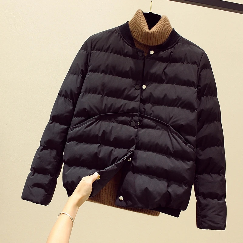 Fashion Ultralight Autumn Winter Classic Lapel Quilted Jacket Women Thin Light Down Cotton Parkas Treetwear Casual Buttons Coat