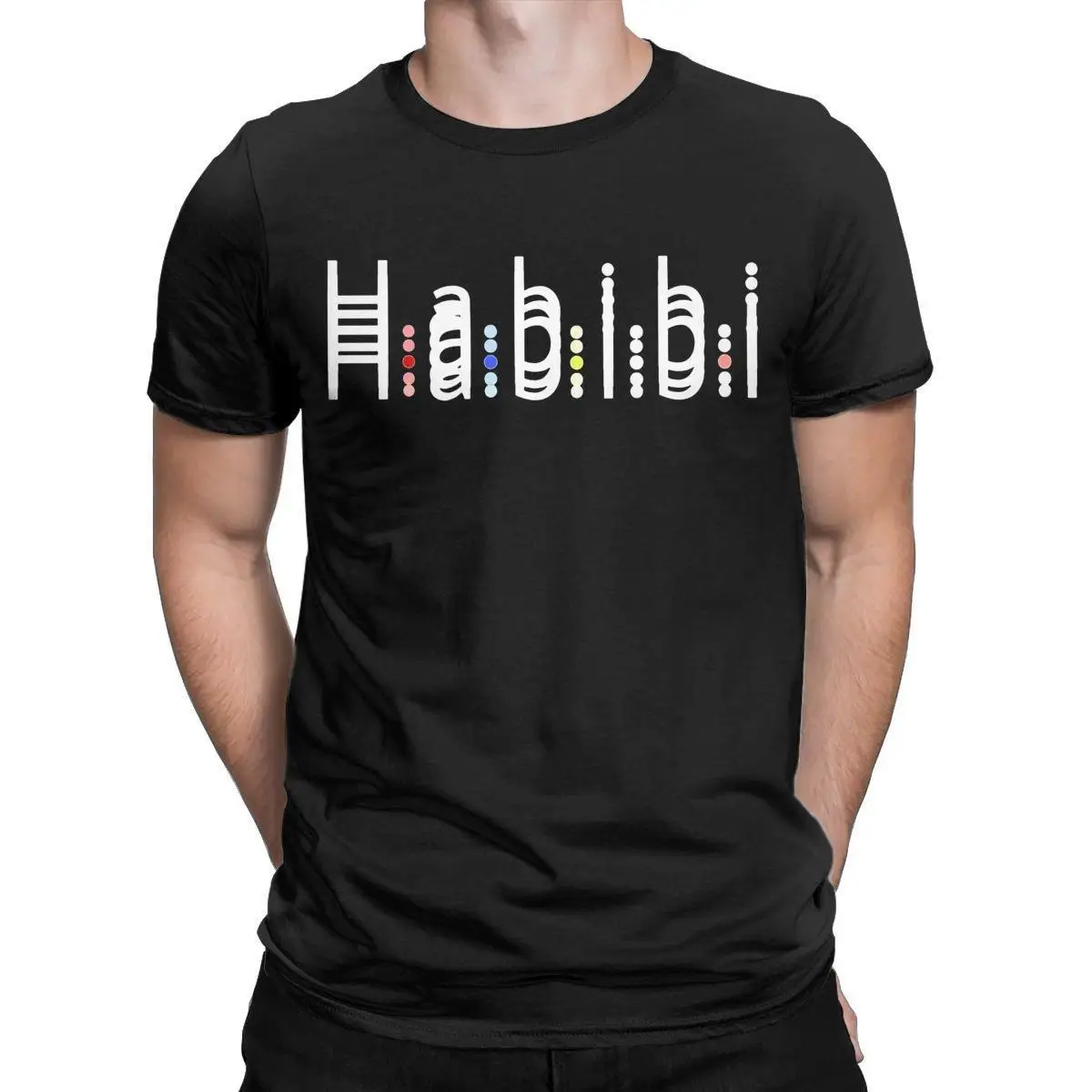 Men Habibi Habibati Optical Illisions T Shirt 100% Cotton Clothing Novelty Short Sleeve O Neck Tees Adult T-Shirts