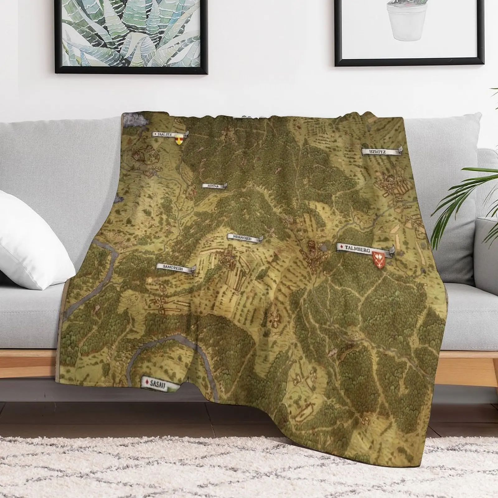 Одеяло с картой Kingdom Come Deliverance очень большое одеяло для косплея аниме одеяла