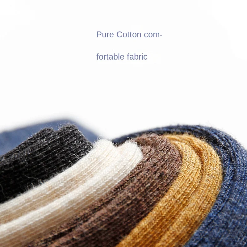 Men's solid 100 cotton socks combed dress socks for men luxury designer brand formal thin cotton socks for men 5 pairs