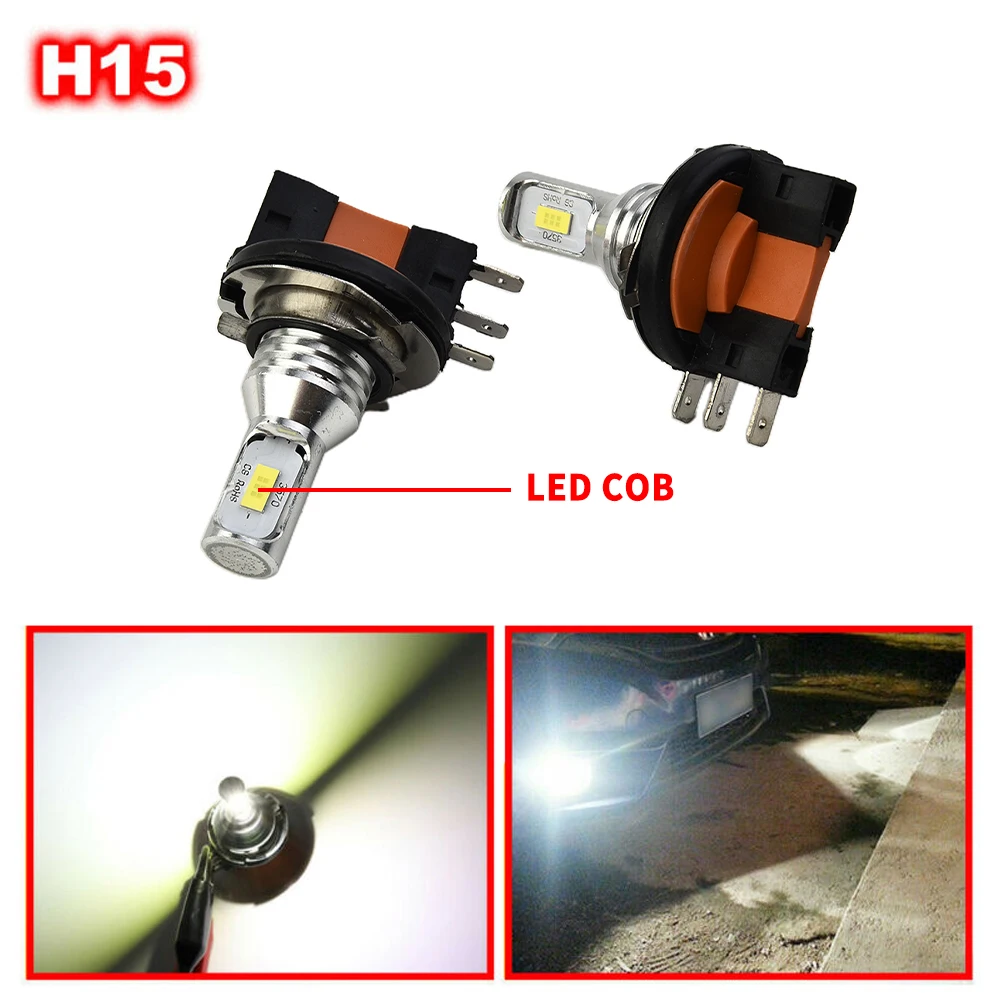 

2Pcs 160W H15 LED Headlight Bulb Car DRL Daytime Running Light 6500K White For BMW 2 Series 2014+ For Mercedes GLA Class 2014+